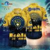 Milwaukee Brewers Symbol White Hawaiian Shirt