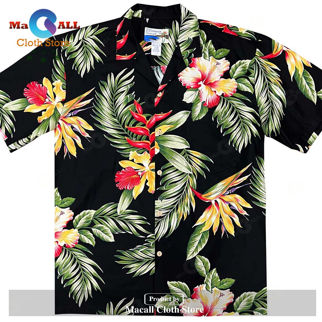Orchid Paradise Black and Shorts Hawaiian Shirt Orchid Paradise Black and Shorts Hawaiian Shirt