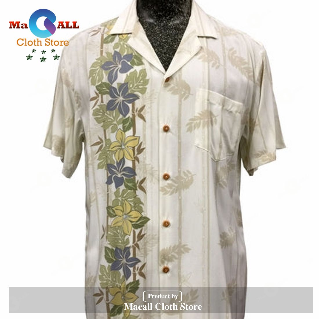 Pacific Paradise White and Shorts Hawaiian Shirt - Macall Cloth Store ...