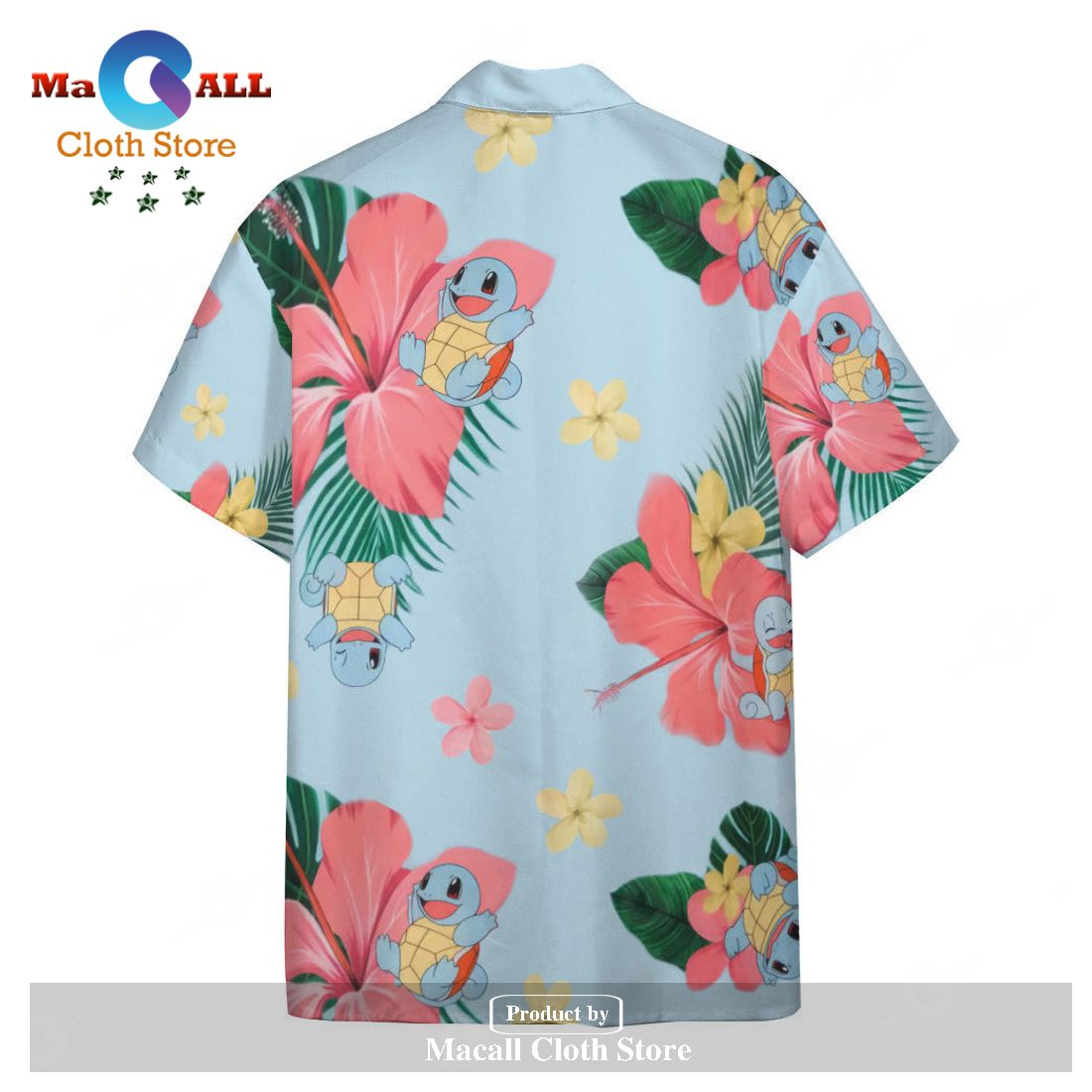 Pokemon Squirtle Tropical Flowers Pokemon Hawaiian Shirt Pokemon Squirtle Tropical Flowers Pokemon Hawaiian Shirt
