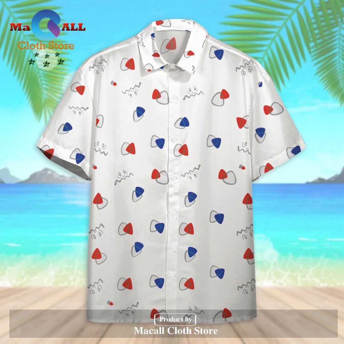 Togepi Pattern Pokemon Button Up Hawaiian Shirt - Reallgraphics