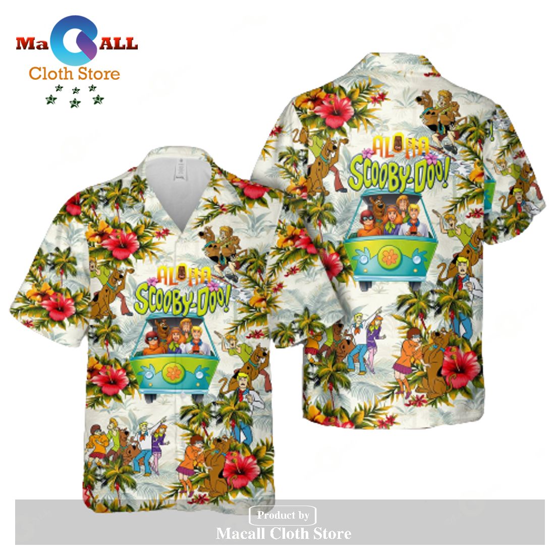 Scooby-Doo Aloha Scooby-Doo Tropical Flower Hawaiian Shirt Scooby-Doo Aloha Scooby-Doo Tropical Flower Hawaiian Shirt