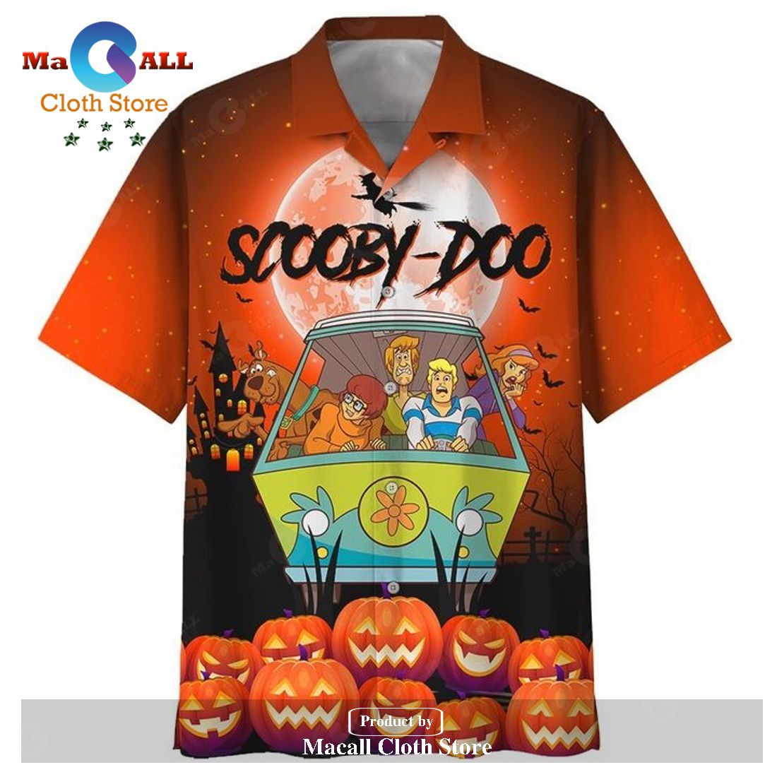 Scooby-Doo Scooby-Doo Halloween Pumpkins Orange Hawaiian Shirt Scooby-Doo Scooby-Doo Halloween Pumpkins Orange Hawaiian Shirt