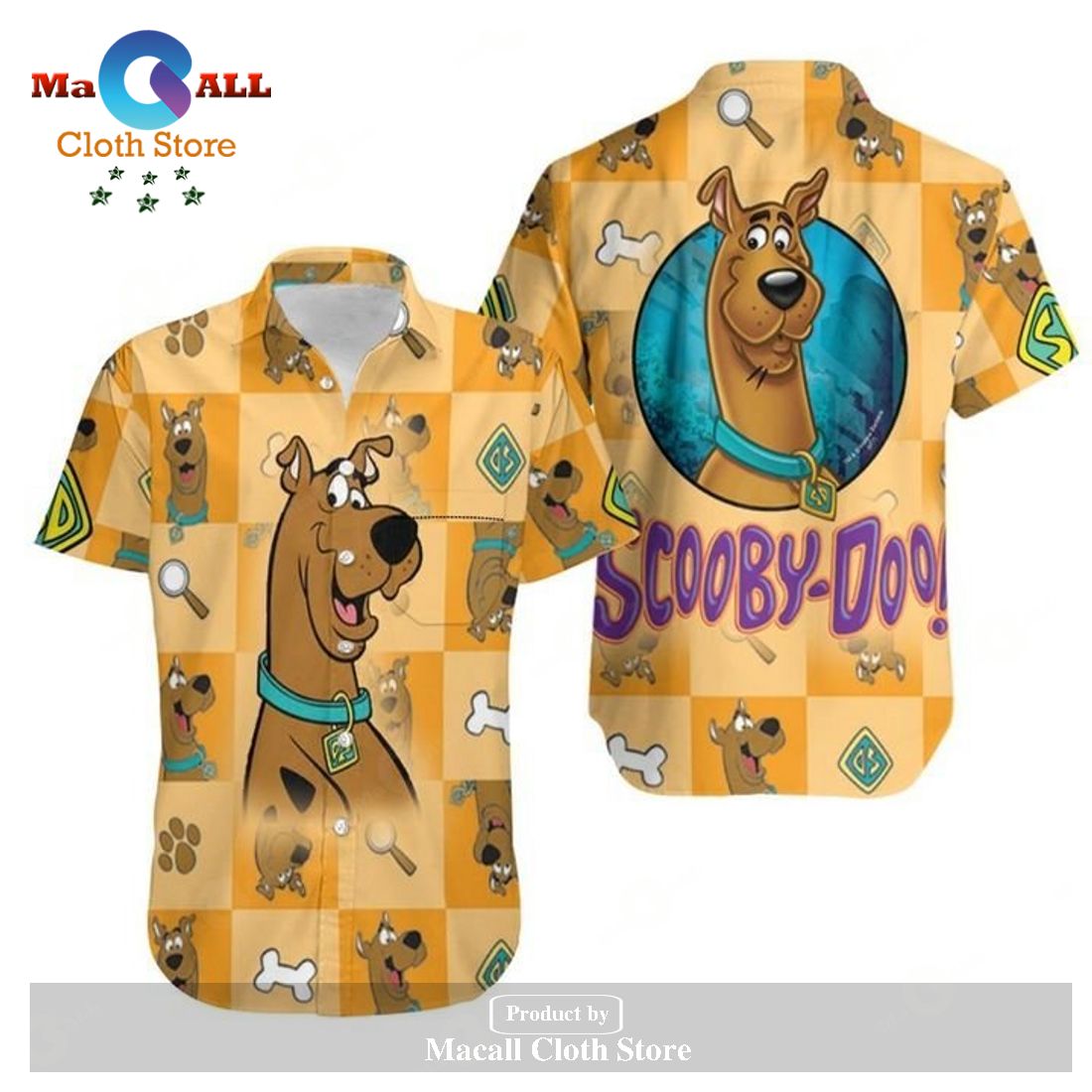 Scooby-Doo Scooby-Doo The Detective Dog Yellow Hawaiian Shirt Scooby-Doo Scooby-Doo The Detective Dog Yellow Hawaiian Shirt