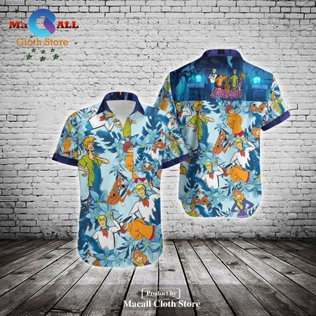 Scooby-Doo Scooby-Doo With Friends Blue Hawaiian Shirt Scooby-Doo Scooby-Doo With Friends Blue Hawaiian Shirt