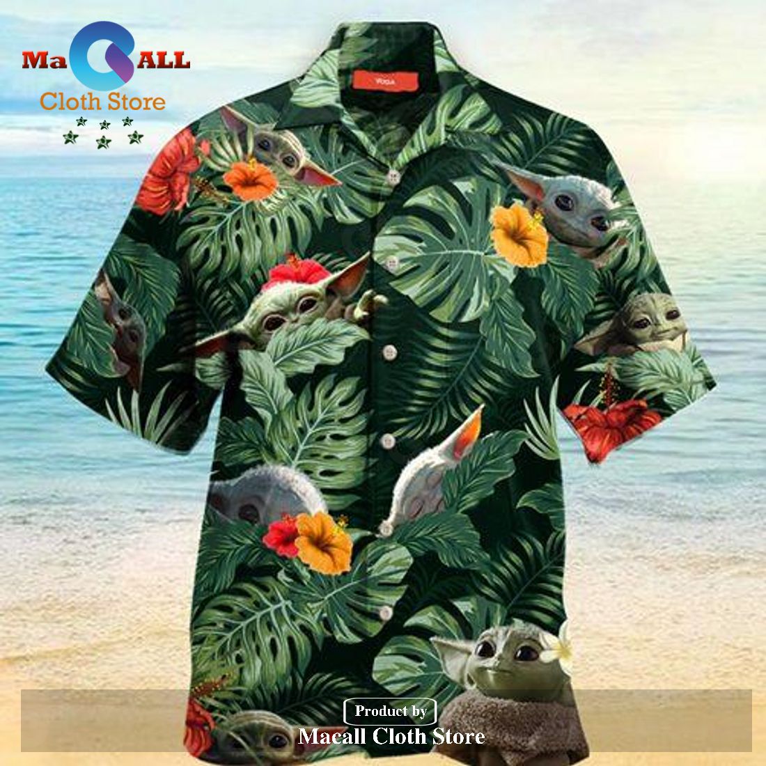 SW Baby Yoda Grogu Hibiscus Flower Tropical 3d Green Hawaiian Shirt SW Baby Yoda Grogu Hibiscus Flower Tropical 3d Green Hawaiian Shirt