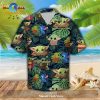 SW Baby Yoda Grogu Hibiscus Flower Tropical 3d Green Hawaiian Shirt