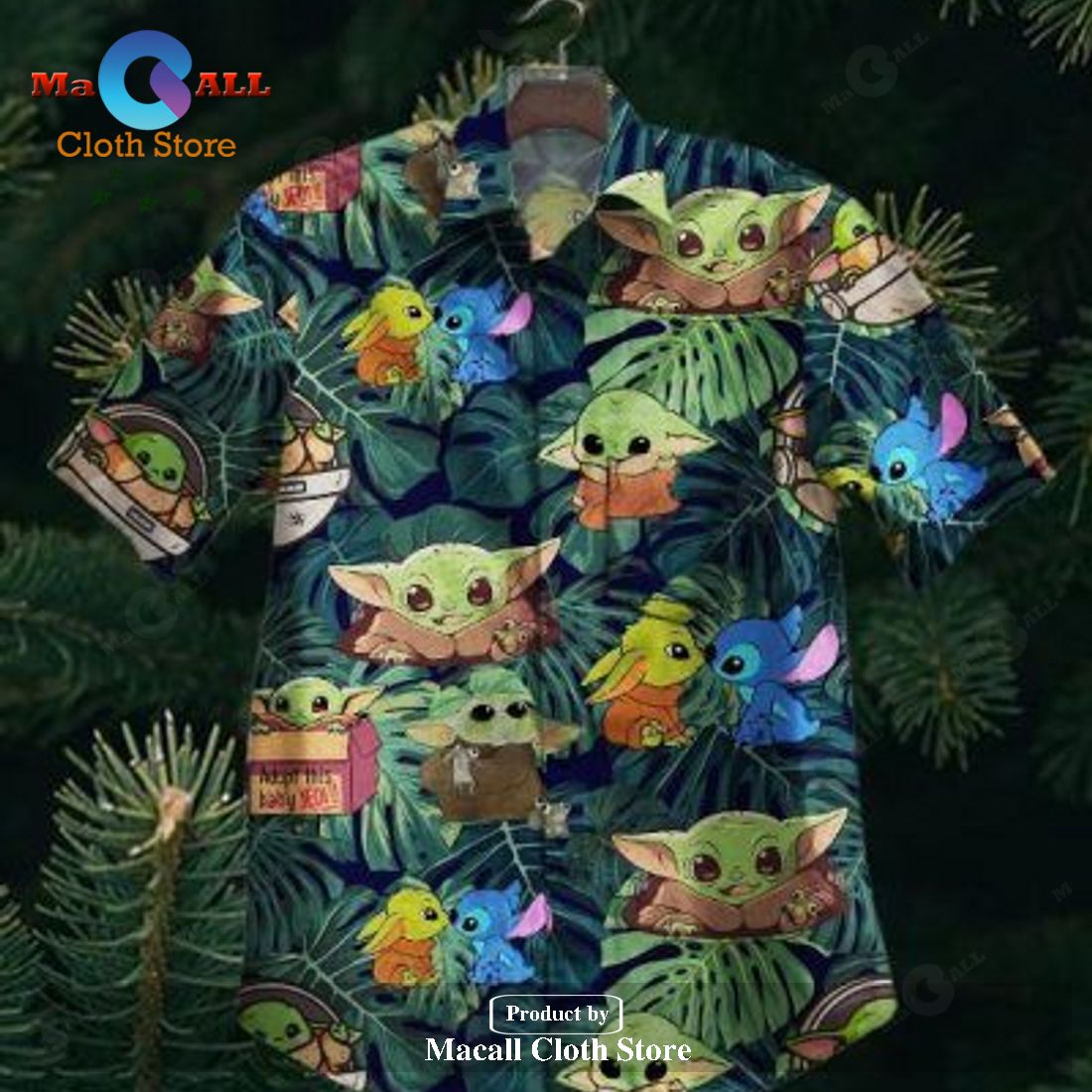 SW Baby Yoda Grogu Stitch Cute Green Aloha Hawaiian Shirt SW Baby Yoda Grogu Stitch Cute Green Aloha Hawaiian Shirt
