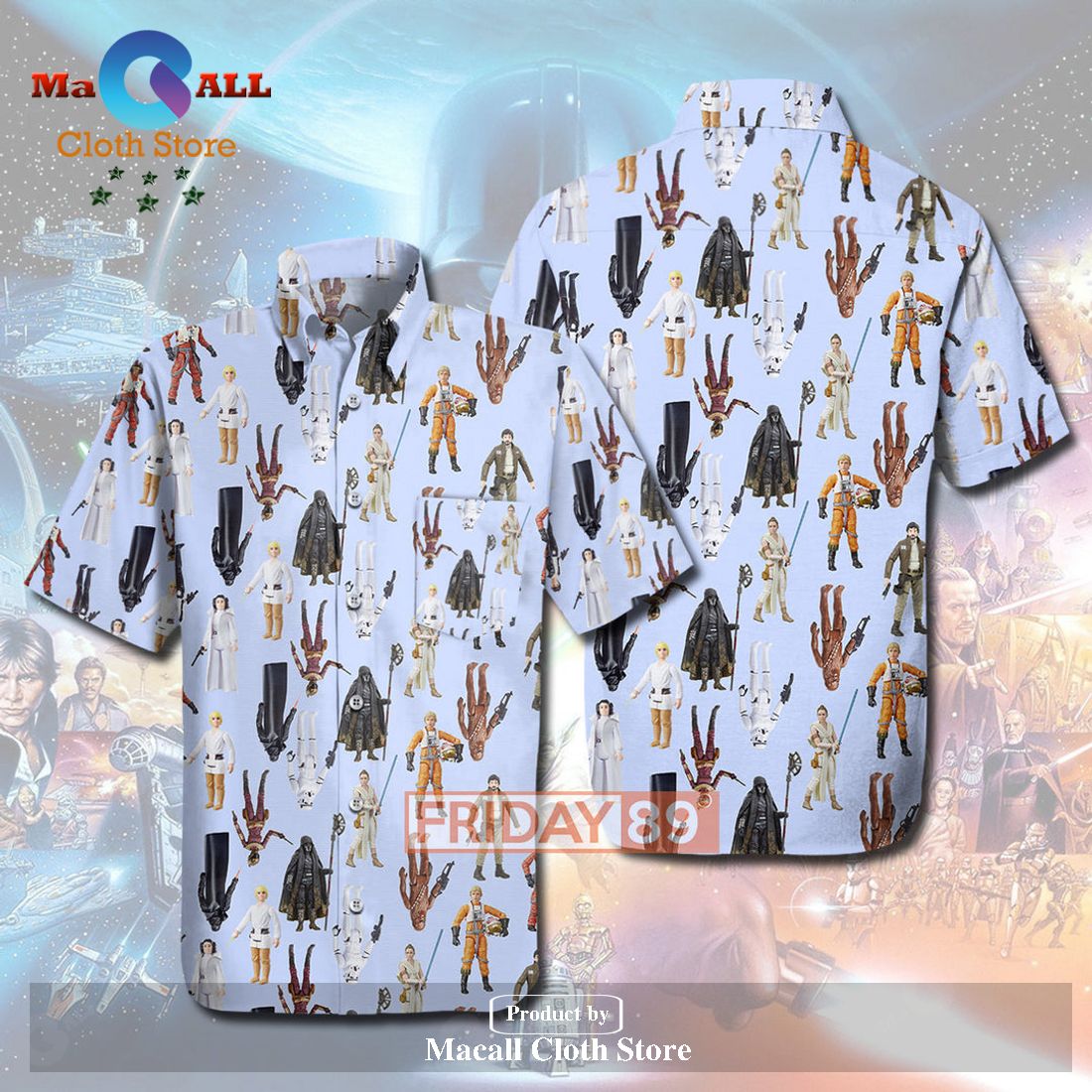 SW RETRO ACTION FIGURES T High Quality SW Hawaiian Shirt