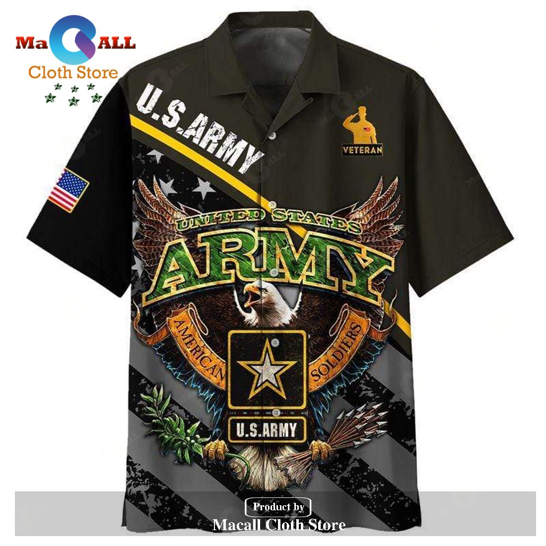 Veteran US Army Veteran Eagle Soldier Hawaiian Shirt