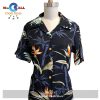 Women’s Bamboo Paradise Cream Camp Hawaiian Shirt and Shorts