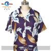Women’s Flamingo Retreat Black Camp Hawaiian Shirt and Shorts