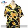 Women’s Watercolor Paradise Blue Camp Hawaiian Shirt and Shorts