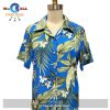 Women’s Watercolor Paradise Blue Camp Hawaiian Shirt and Shorts