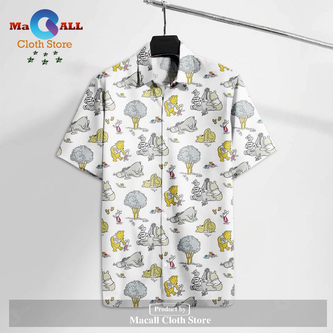 WTP Comic Pooh Bear &Friends Eeyore Piglet Tigger Hawaiian Shirt and Shorts WTP Comic Pooh Bear &Friends Eeyore Piglet Tigger Hawaiian Shirt and Shorts