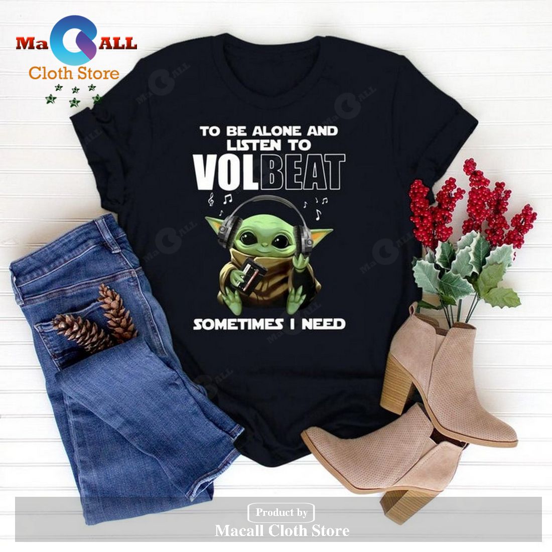 Baby Yoda To Be Alone And Listen To Volbeat Sometimes I Need Unisex Classic T-Shirt Hoodie Sweatshirt