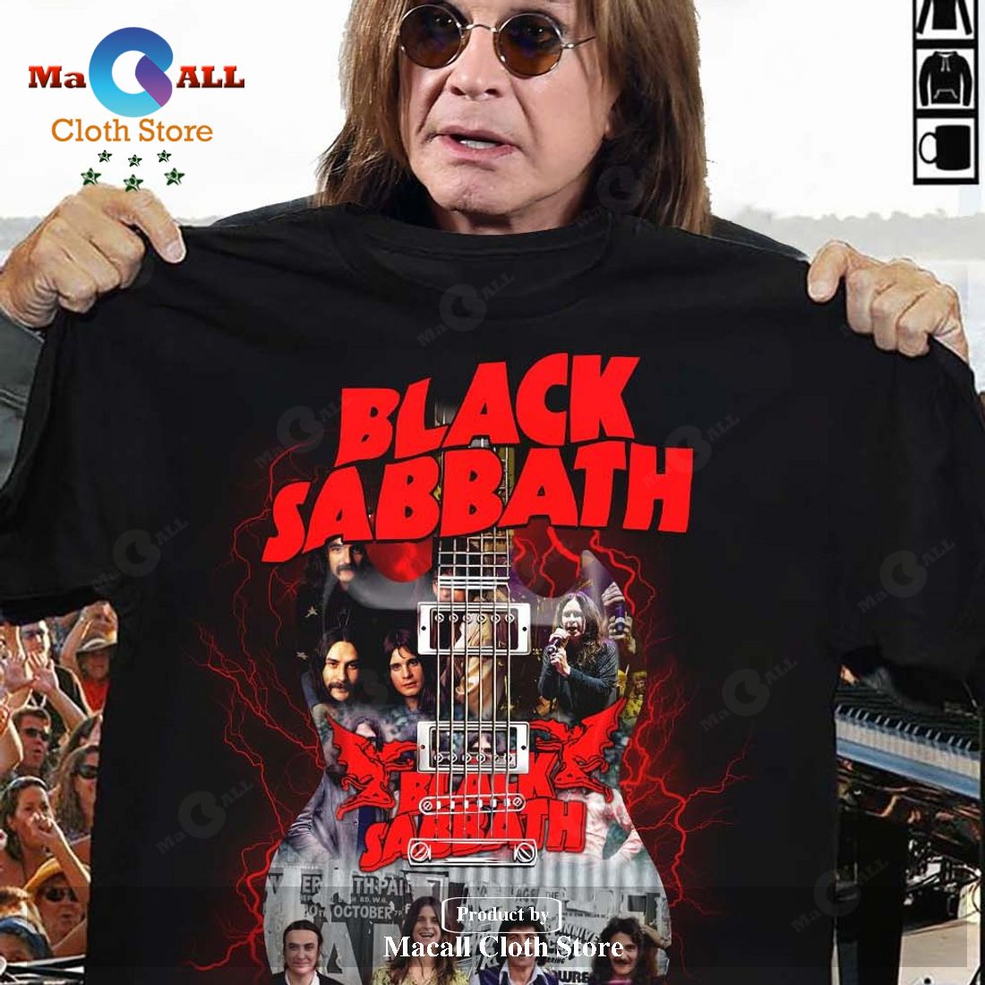 Black Sabbath Band Guitar Unisex Classic T-Shirt Hoodie Sweatshirt