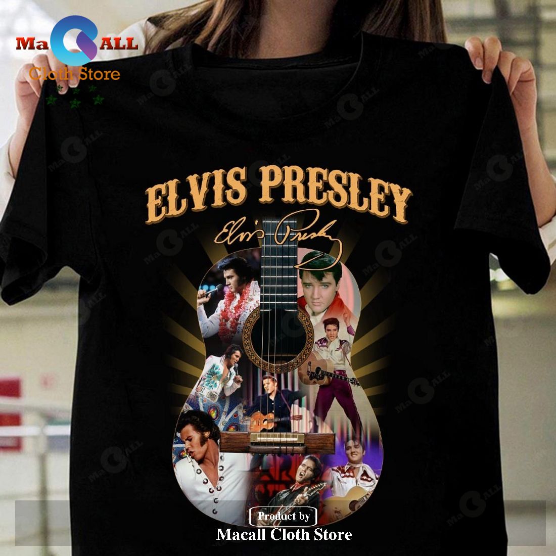 Elvis Presley Guitar Signature Unisex Classic T-Shirt Hoodie Sweatshirt
