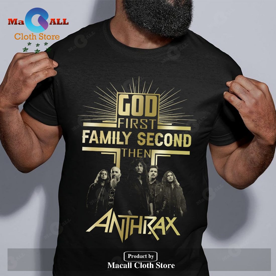 God First Family Second Then Anthrax Unisex Classic T-Shirt Hoodie Sweatshirt