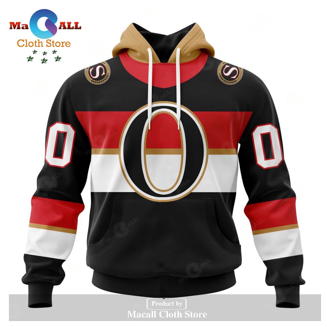 Personalized NHL Ottawa Senators Special Reverse Retro Redesign Hoodie Sweatshirt 3D LIMITED EDITION