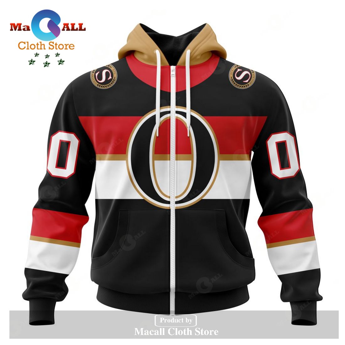 Personalized NHL Ottawa Senators Special Reverse Retro Redesign Hoodie Sweatshirt 3D LIMITED EDITION