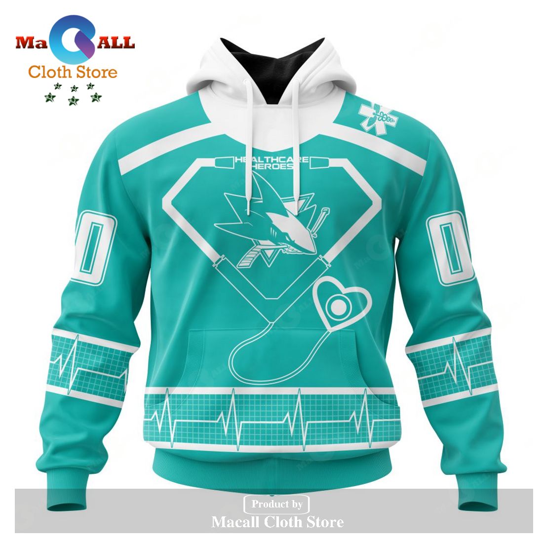 Personalized NHL San Jose Sharks Special Design Honoring Healthcare Heroes Hoodie Sweatshirt 3D LIMITED EDITION