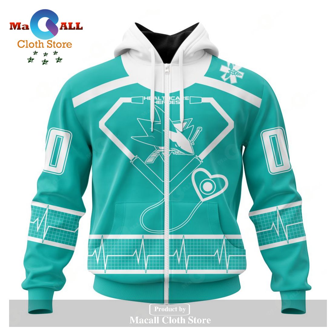 Personalized NHL San Jose Sharks Special Design Honoring Healthcare Heroes Hoodie Sweatshirt 3D LIMITED EDITION