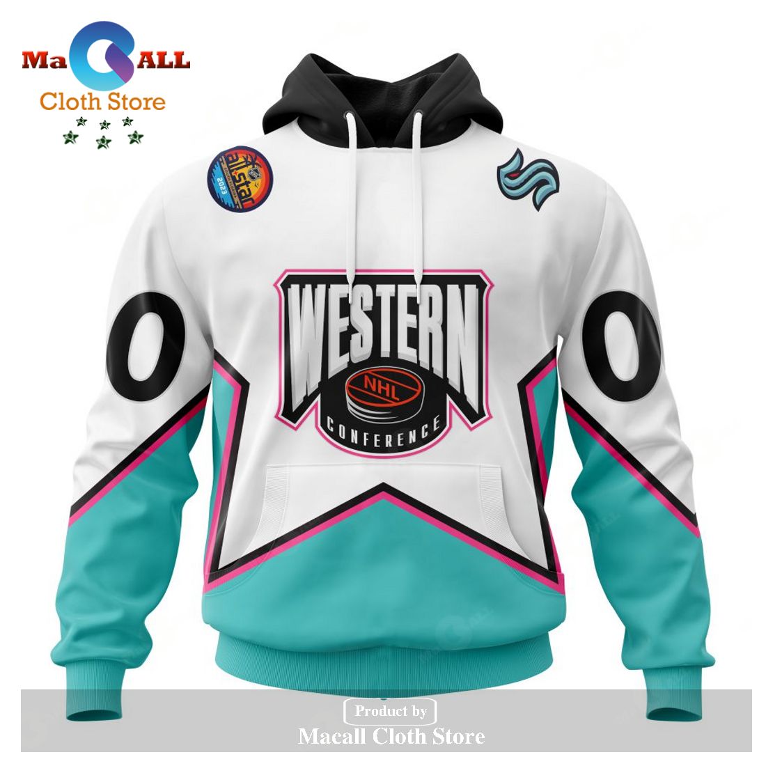 Personalized NHL Seattle Kraken All-Star Western Conference 2023 Hoodie Sweatshirt 3D LIMITED EDITION