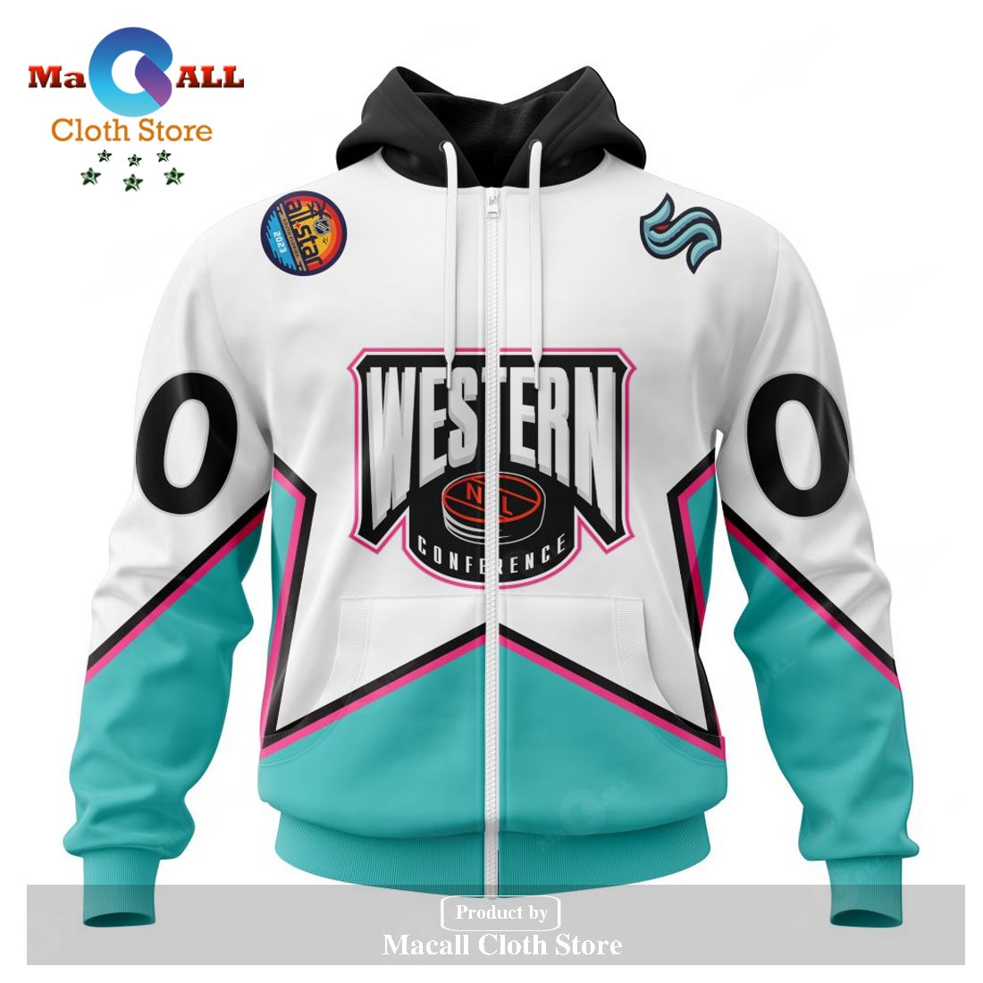Personalized NHL Seattle Kraken All-Star Western Conference 2023 Hoodie Sweatshirt 3D LIMITED EDITION