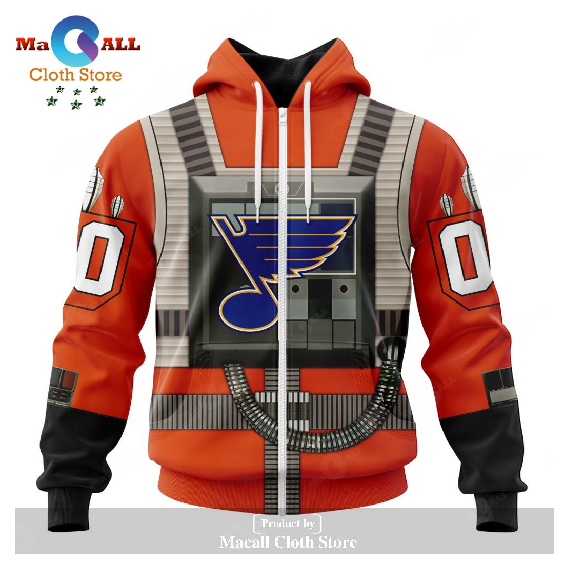 Personalized NHL St. Louis Blues Star Wars Rebel Pilot Design Hoodie Sweatshirt 3D LIMITED EDITION
