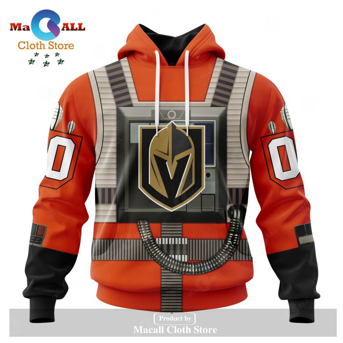 Personalized NHL Vegas Golden Knights Star Wars Rebel Pilot Design Hoodie Sweatshirt 3D LIMITED EDITION