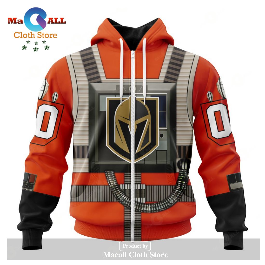 Personalized NHL Vegas Golden Knights Star Wars Rebel Pilot Design Hoodie Sweatshirt 3D LIMITED EDITION