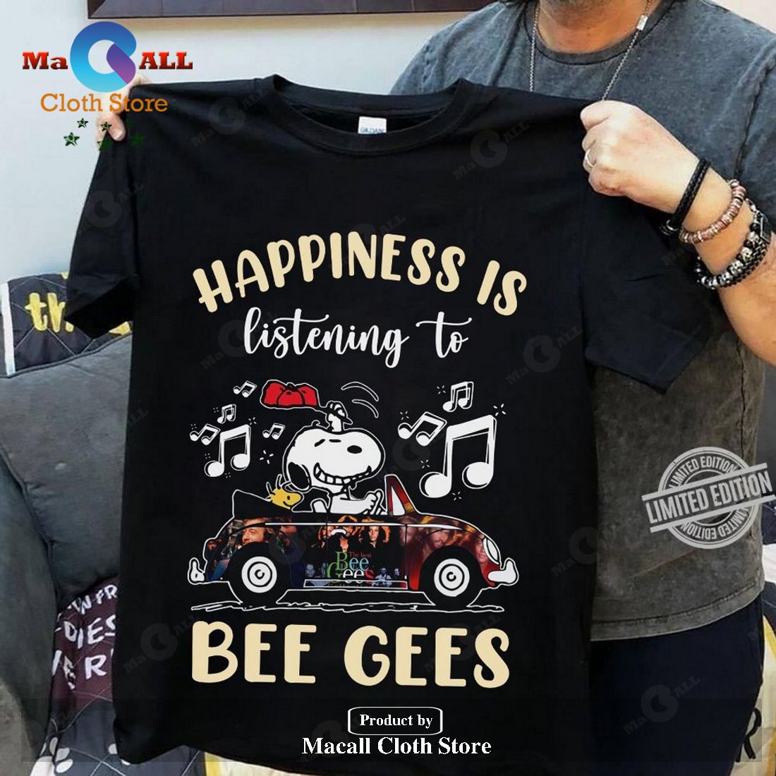 Happiness is listening to Bee Gees Unisex Classic T-Shirt Hoodie Sweatshirt Happiness is listening to Bee Gees Unisex Classic T-Shirt Hoodie Sweatshirt