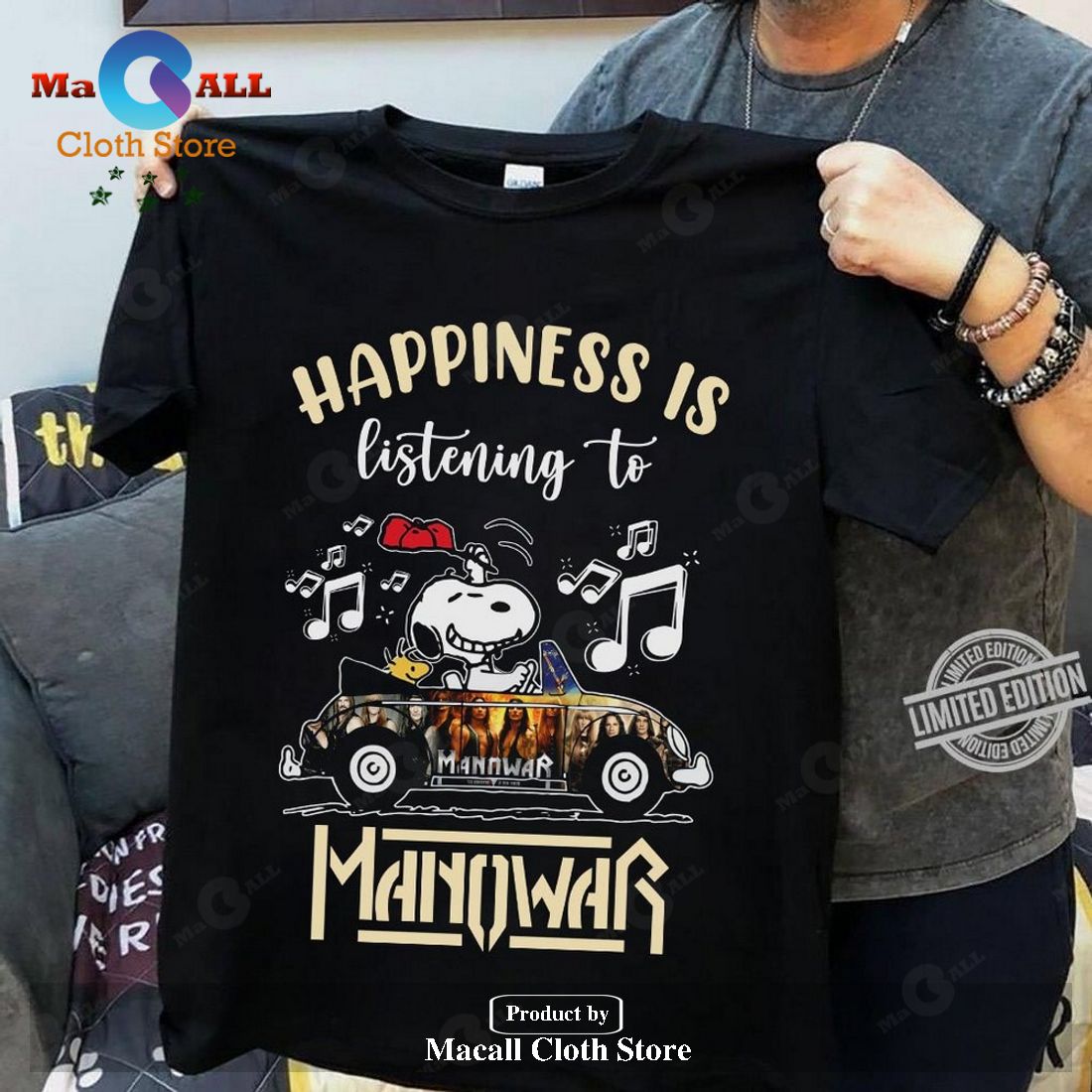 Happiness is listening to Manowar Unisex Classic T-Shirt Hoodie Sweatshirt Happiness is listening to Manowar Unisex Classic T-Shirt Hoodie Sweatshirt