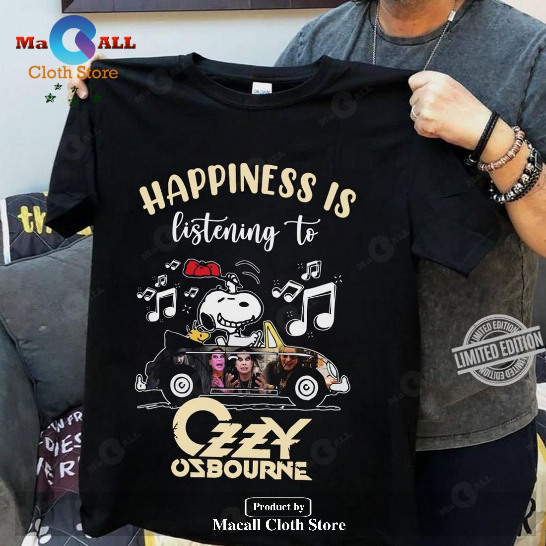 Happiness is listening to Ozzy Osbourne Unisex Classic T-Shirt Hoodie Sweatshirt