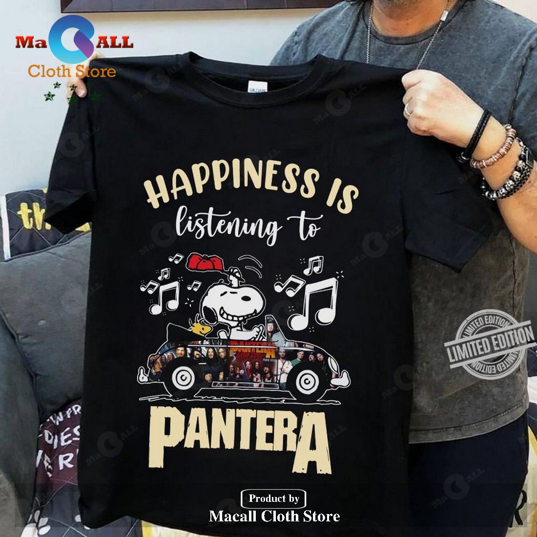 Happiness is listening to Pantera Unisex Classic T-Shirt Hoodie Sweatshirt