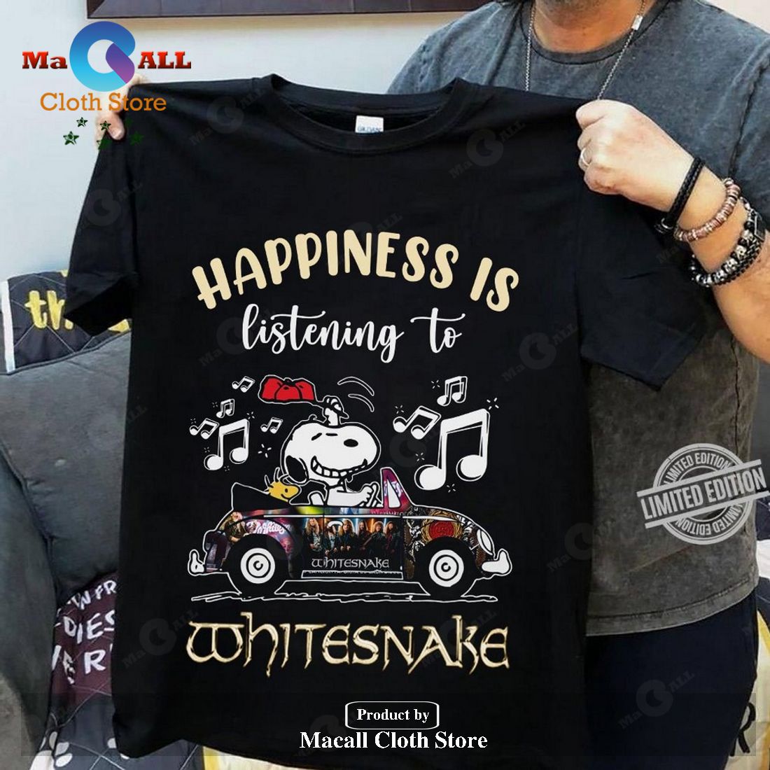 Happiness is listening to Whitesnake Unisex Classic T-Shirt Hoodie Sweatshirt Happiness is listening to Whitesnake Unisex Classic T-Shirt Hoodie Sweatshirt