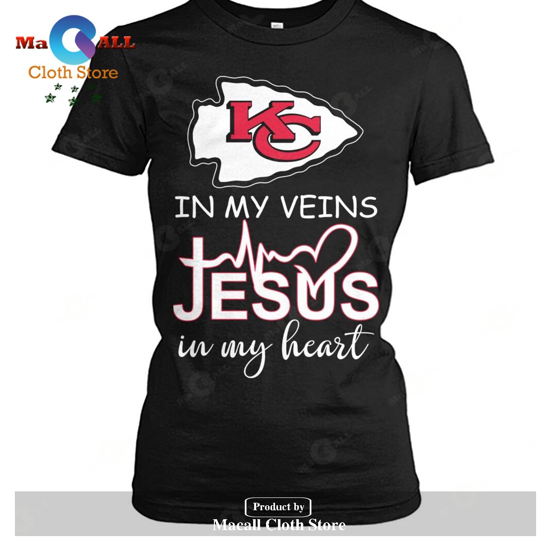 Kansas City Chiefs In My Veins Jesus In My Heart-Unisex-Unisex T-Shirt Kansas City Chiefs In My Veins Jesus In My Heart-Unisex-Unisex T-Shirt