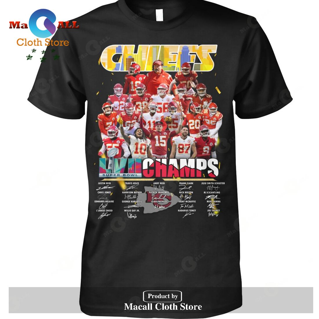 Kansas City Chiefs Patrick Mahomes Super Bowl LVII 2023 Champs Signatures-Unisex T-Shirt Kansas City Chiefs Patrick Mahomes Super Bowl LVII 2023 Champs Signatures-Unisex T-Shirt