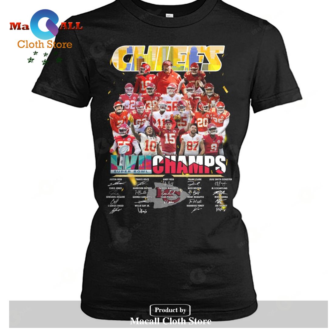 Kansas City Chiefs Patrick Mahomes Super Bowl LVII 2023 Champs Signatures-Unisex T-Shirt Kansas City Chiefs Patrick Mahomes Super Bowl LVII 2023 Champs Signatures-Unisex T-Shirt