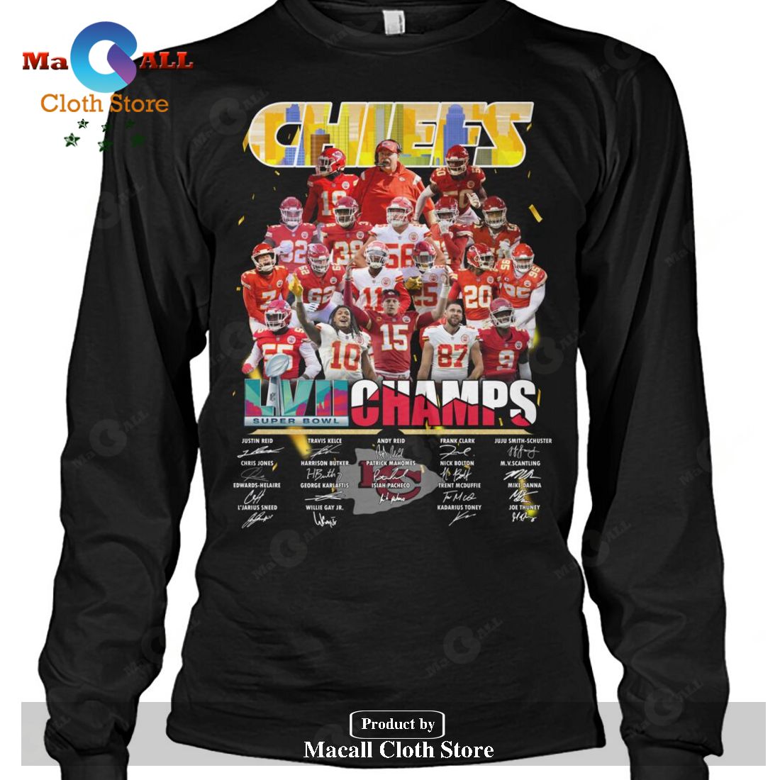 Kansas City Chiefs Patrick Mahomes Super Bowl LVII 2023 Champs Signatures-Unisex T-Shirt Kansas City Chiefs Patrick Mahomes Super Bowl LVII 2023 Champs Signatures-Unisex T-Shirt