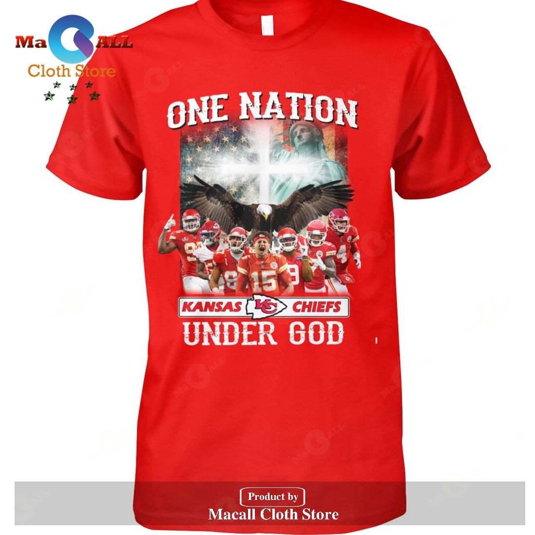 One Nation Kansas City Chiefs Under God-Unisex T-Shirt One Nation Kansas City Chiefs Under God-Unisex T-Shirt