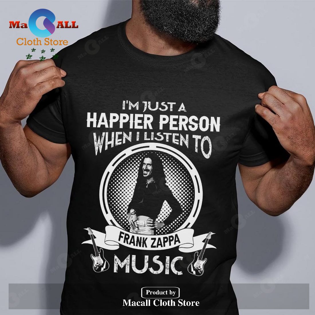 I’m just a happier person when I listen to Frank Zappa Unisex Classic T-Shirt Hoodie Sweatshirt