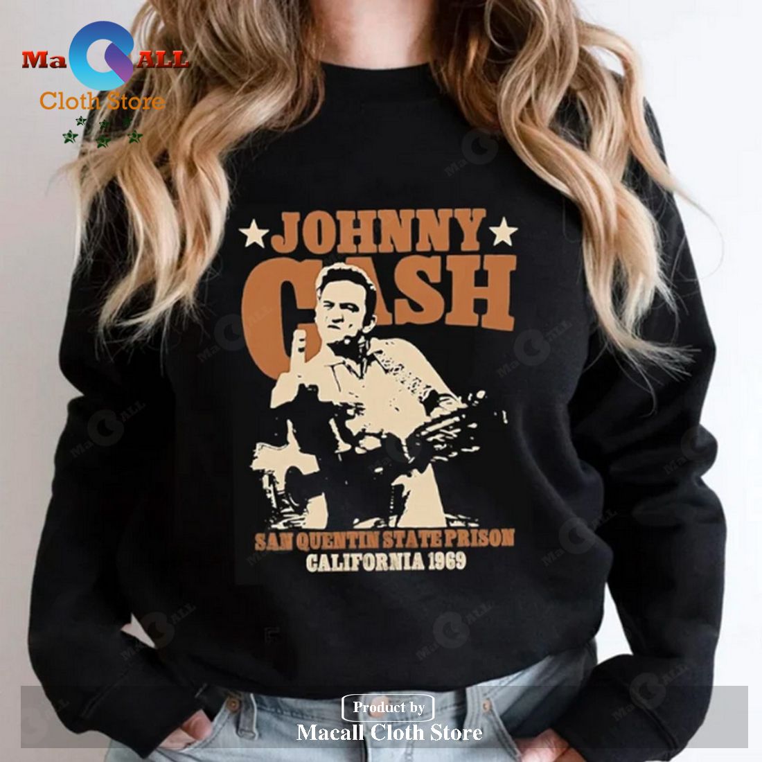 Johnny Cash Unisex Trend T-Shirt Hoodie Sweatshirt - Macall Cloth