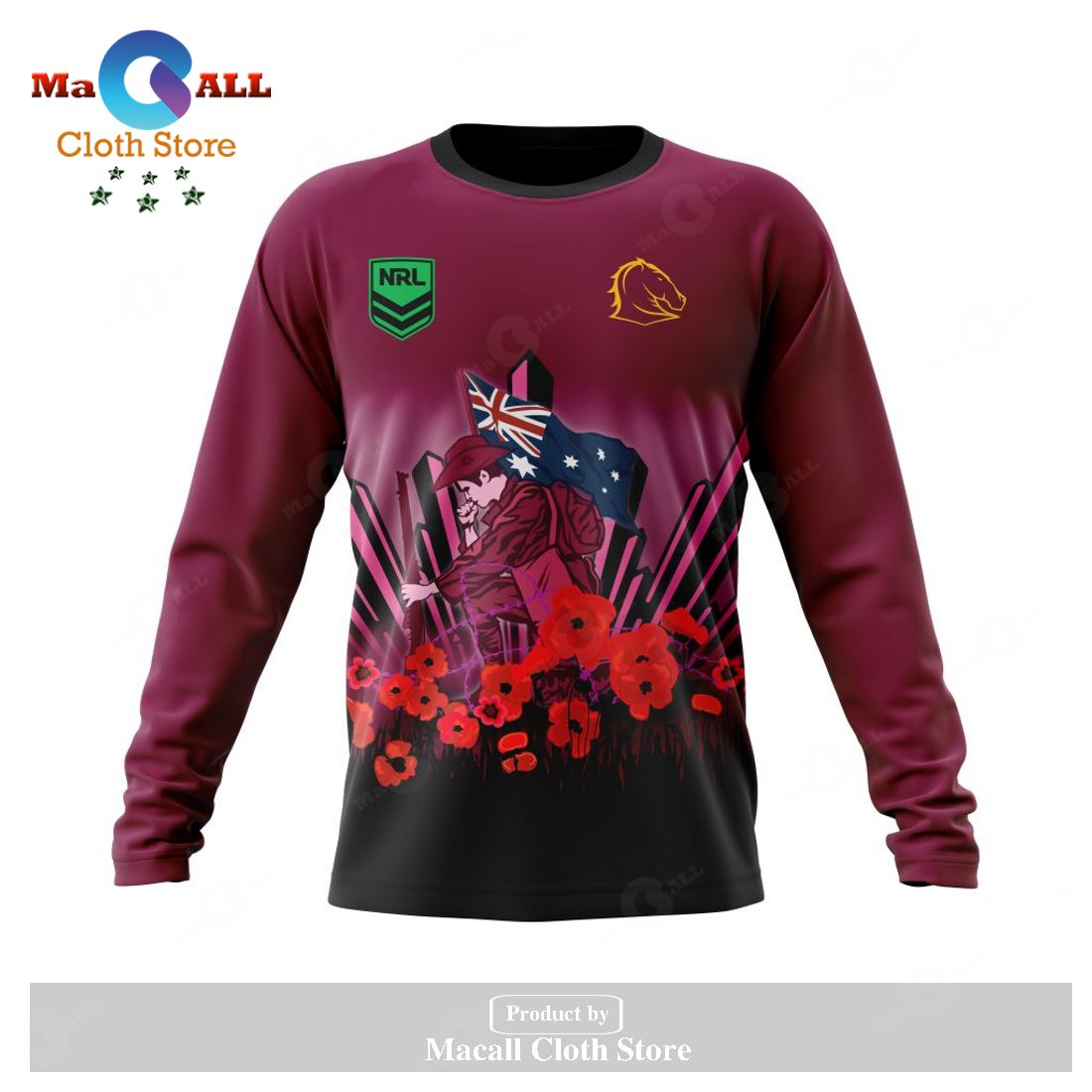Personalized NRL Brisbane Broncos - Specialized 2023 Anzac Jersey Concepts Hoodie Sweatshirt 3D LIMITED EDITION Personalized NRL Brisbane Broncos - Specialized 2023 Anzac Jersey Concepts Hoodie Sweatshirt 3D LIMITED EDITION