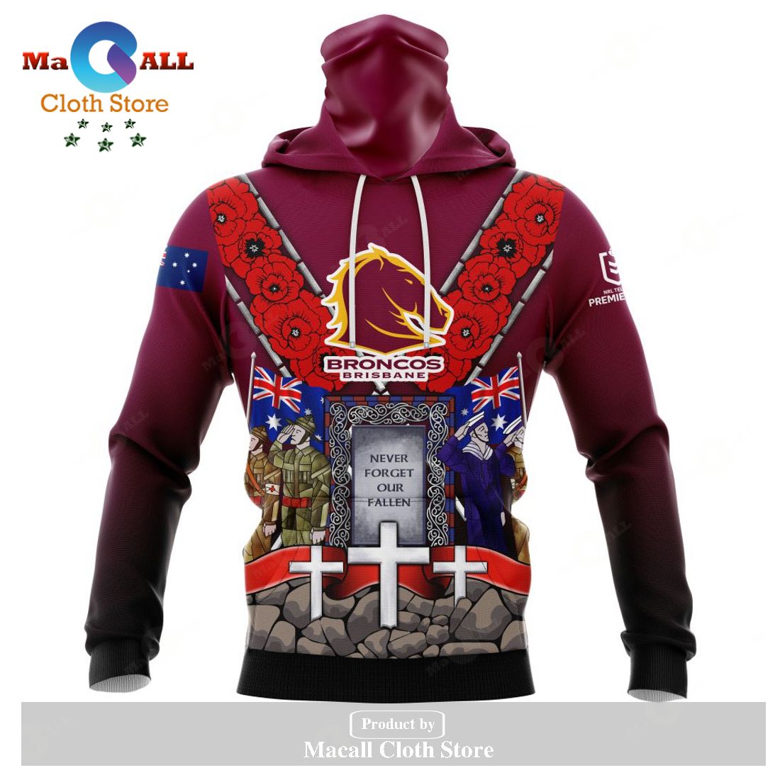 Personalized NRL Brisbane Broncos - Specialized Anzac Jersey Concepts Hoodie Sweatshirt 3D LIMITED EDITION Personalized NRL Brisbane Broncos - Specialized Anzac Jersey Concepts Hoodie Sweatshirt 3D LIMITED EDITION