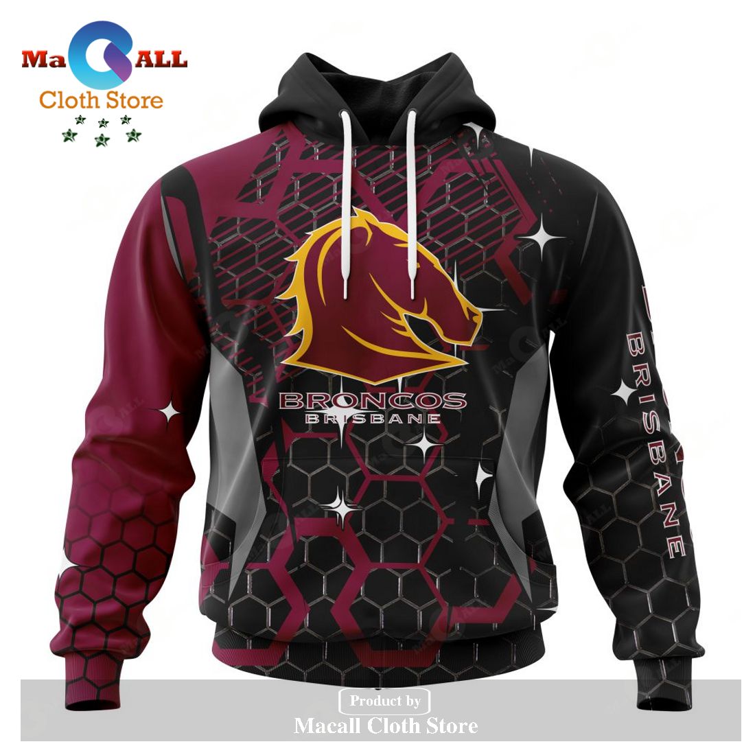 Personalized NRL Brisbane Broncos – Specialized Design With MotoCross Syle Hoodie Sweatshirt 3D LIMITED EDITION