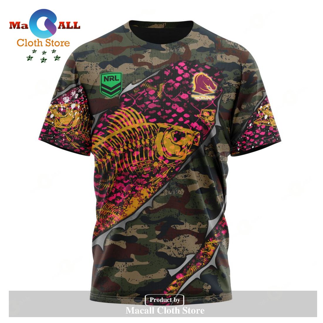 Personalized NRL Brisbane Broncos Special Camo Fishing Hoodie Sweatshirt 3D LIMITED EDITION Personalized NRL Brisbane Broncos Special Camo Fishing Hoodie Sweatshirt 3D LIMITED EDITION