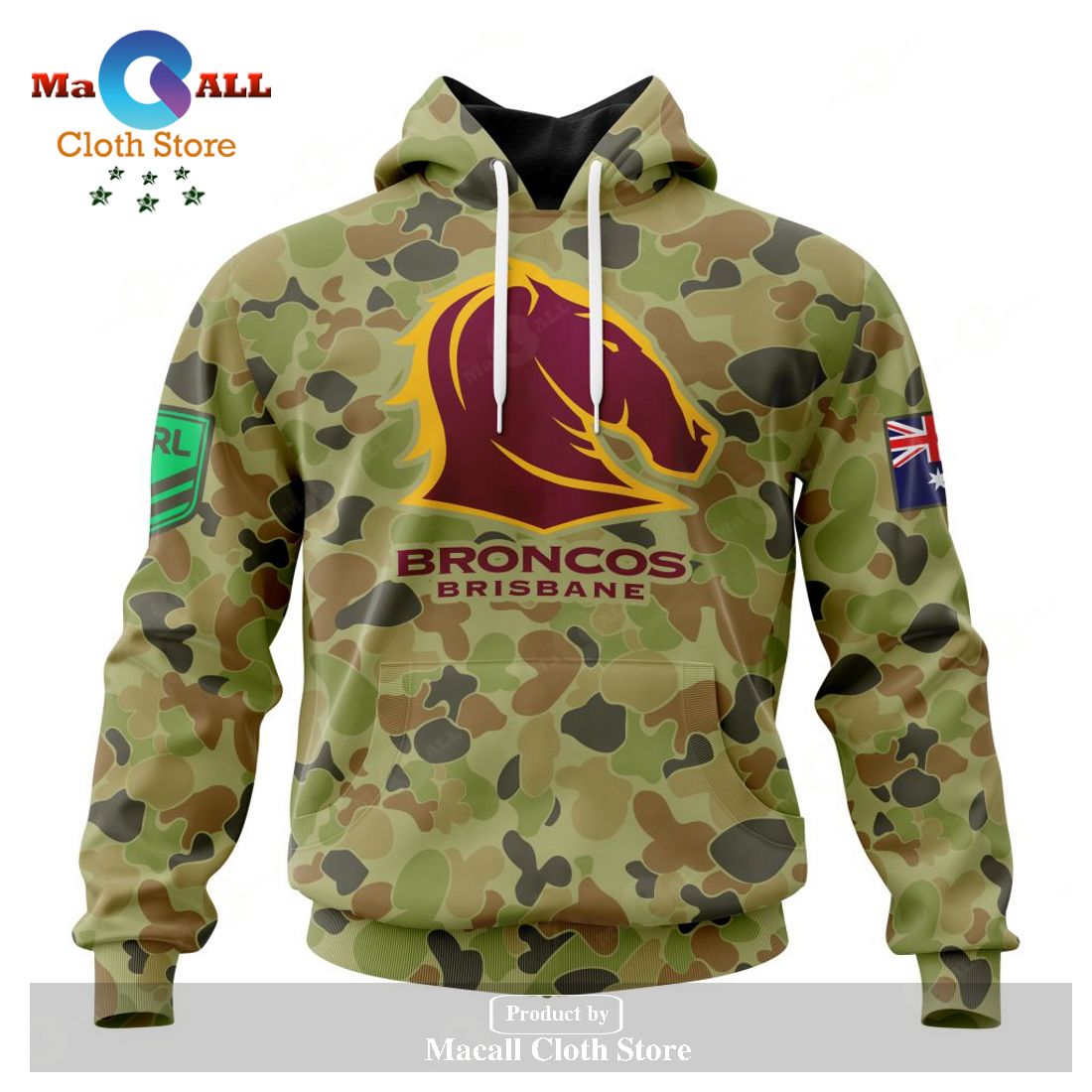 Personalized NRL Brisbane Broncos Special Military Camo Kits Hoodie  Sweatshirt 3D LIMITED EDITION - Macall Cloth Store - Destination for  fashionistas