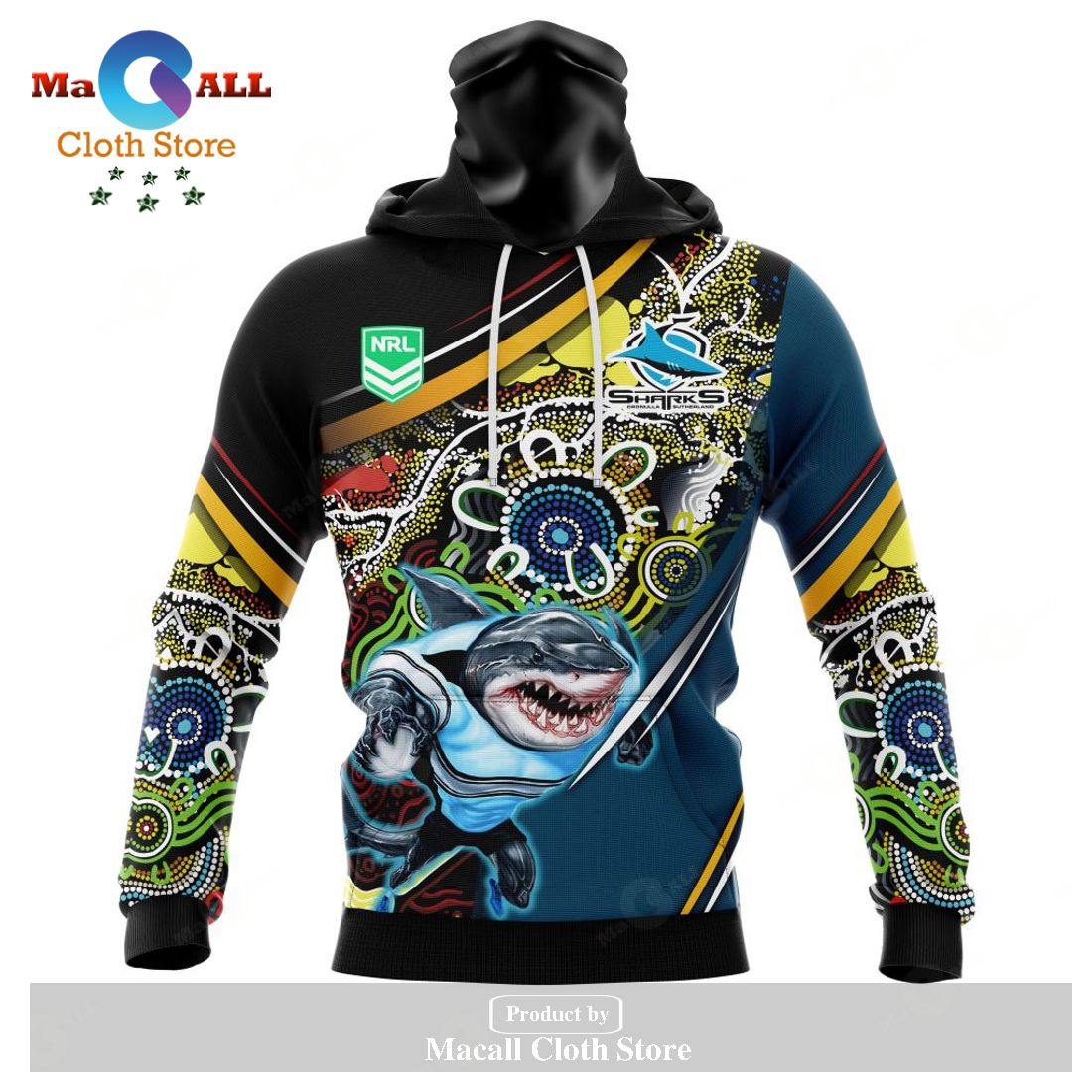 Personalized NRL Cronulla-Sutherland Sharks - Specialized Indigenous Concept With Team Mascot Hoodie Sweatshirt 3D LIMITED EDITION Personalized NRL Cronulla-Sutherland Sharks - Specialized Indigenous Concept With Team Mascot Hoodie Sweatshirt 3D LIMITED EDITION